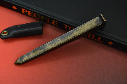 RARE++ Kopis x Urban XL Brass Black Worked “COFFIN NAIL” Tex-Etched Spike