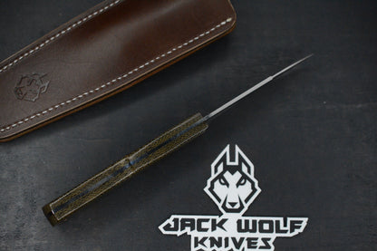 NEW Jack Wolf Vampire Hunter FB - Green Micarta/ MagnaCut w/Sheath USA MADE