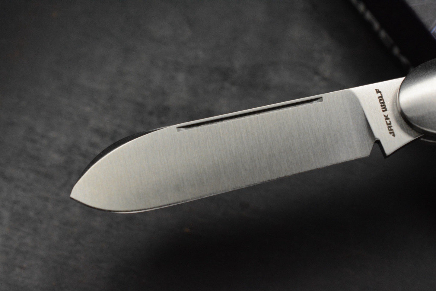 NEW Jack Wolf Knives Gateway Equal End Antique Ivory Paper Micarta / Satin Blade