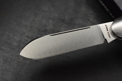NEW Jack Wolf Knives Gateway Equal End Antique Ivory Paper Micarta / Satin Blade