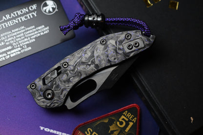 NEW Microtech Marfione Selects Stitch - Purple Haze CF / DLC w/ Zirc Bead