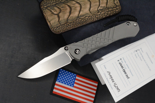 NEW Chris Reeve Umnumzaan DP Magnacut Ti Glass Blasted w/Robertson Gator Sheath
