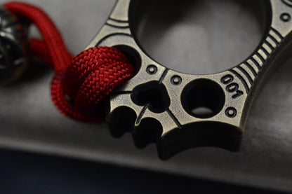 NEW WKRMN Bonehead Cyborg 1/4lb Paper Weight Brass w/ Brass Bead Re Microtech