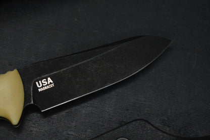 NEW Hinderer Flashpoint Magnacut Sheepsfoot Fixie - Battle Black Buckeye Handle