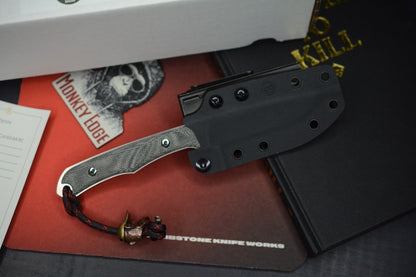 NEW Chris Reeve Inyoni Black Canvas Micarta Magnacut w/ Monkey Edge Patch & Bead