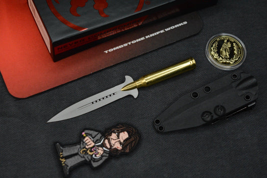 RARE Microtech Brass Bullet DE Desk Dagger USA MADE w/ John Wick Pack