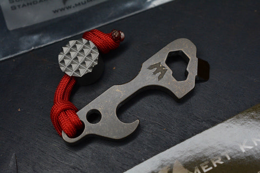 RARE Mummert Knives TTP-3 Ti - Bronze Antique Tumbled Bottle Opener w/ Curator