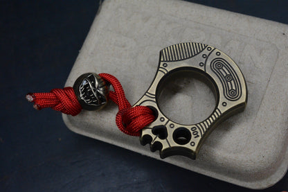 NEW WKRMN Bonehead Cyborg 1/4lb Paper Weight Brass w/ Brass Bead Re Microtech