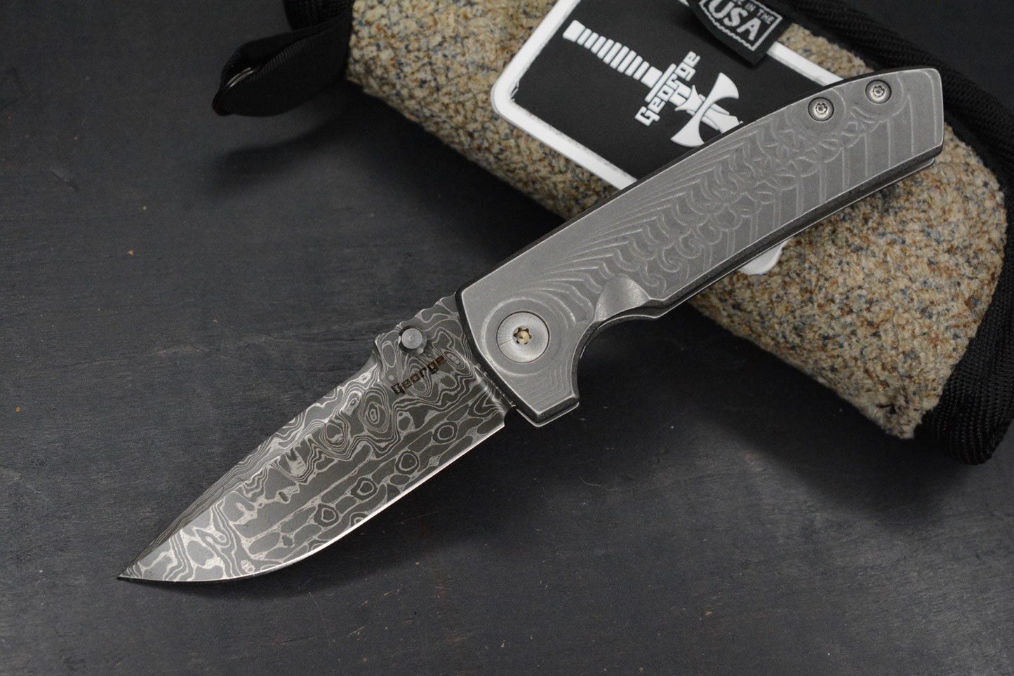 RARE Les George Morph VECP - Chad Nichols Intrepid Damascus Blade / Ti Scale