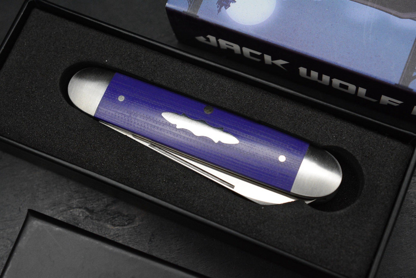 NEW Jack Wolf Knives Gateway Equal End - Purple G10 / Satin Sandvik Blade