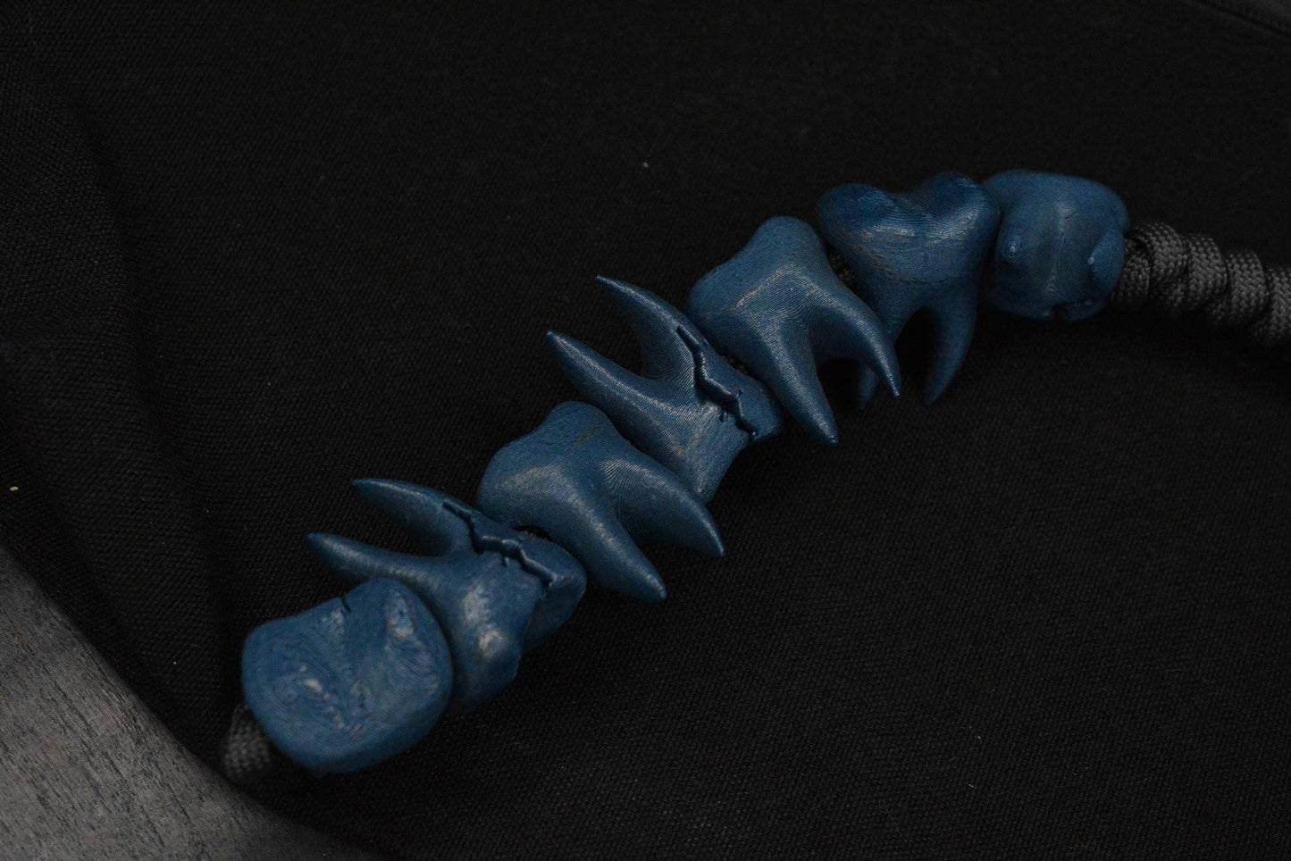 NEW Delicious Fist Bad Floss - 7x Blue Steel Broken Molar Beads/ 20” Paracord