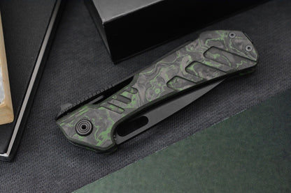 NEW G&G Hawk x Buck Knives Marksman Toxic Green Camo Carbon / Black S35VN