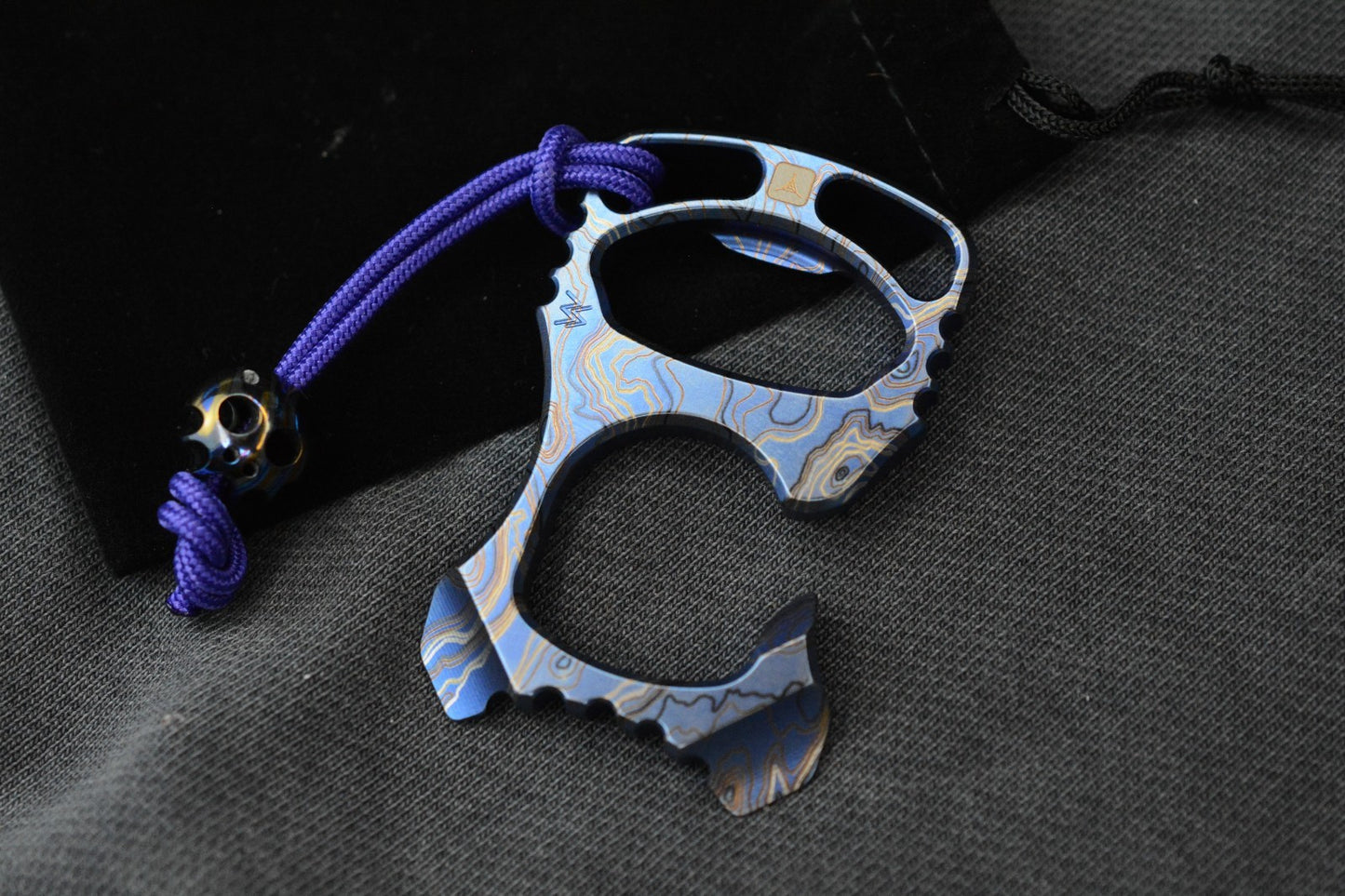 NEW Triple Aught Design Rook TAD Edition SW Blue Ti Bottle Opener w/ Bead