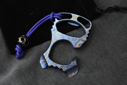 NEW Triple Aught Design Rook TAD Edition SW Blue Ti Bottle Opener w/ Bead
