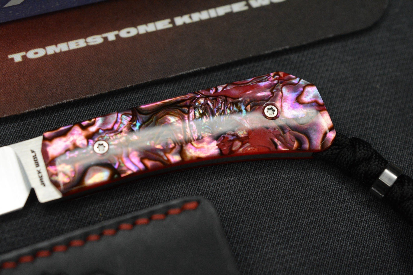 NEW Jack Wolf Pioneer Jack FIXedc - Red Abalone / S90V w/ Sheath