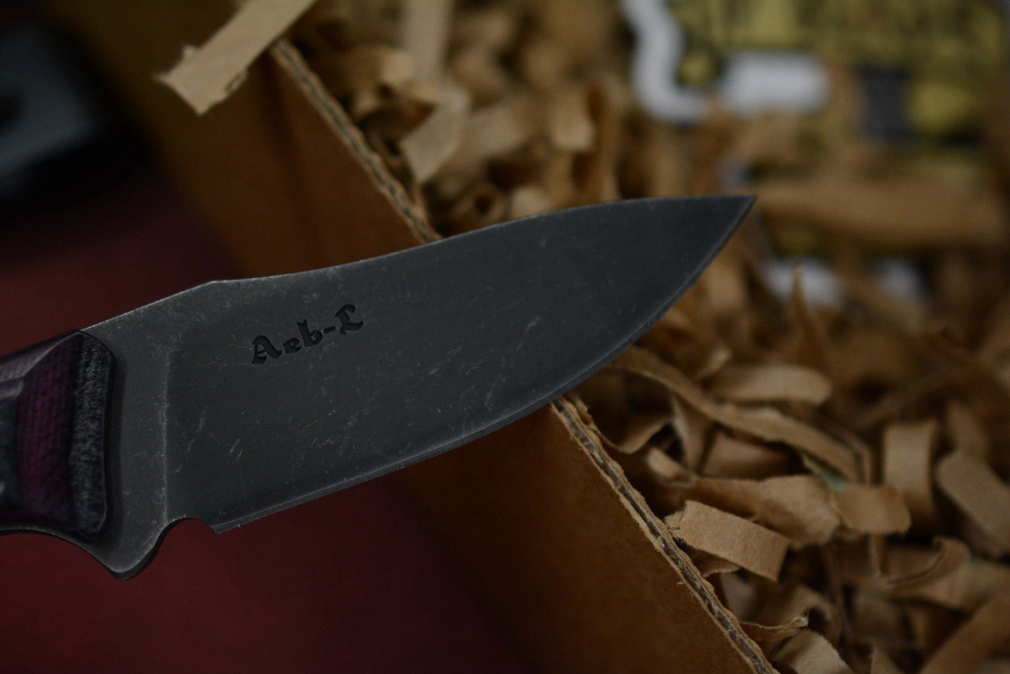 NEW JP Bladesmithing Fang EDC Fixed Blade - Mirkwood Texture Purple Haze Dymalux