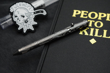 NEW Triple Aught Design x Fellhoelter TiBolt Pen - Mean Skull w/ TAD Patch