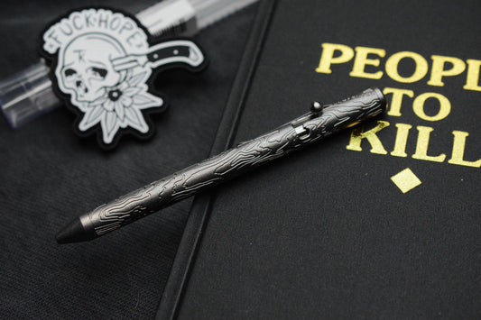 NEW Triple Aught Design x Fellhoelter TiBolt Pen - Mean Skull w/ TAD Patch