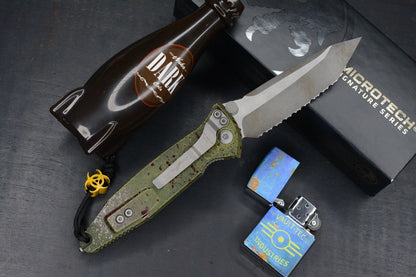 NEW Microtech SOCOM Elite T/E Full Serr Outbreak w/ Fallout Patch Pack & Bead