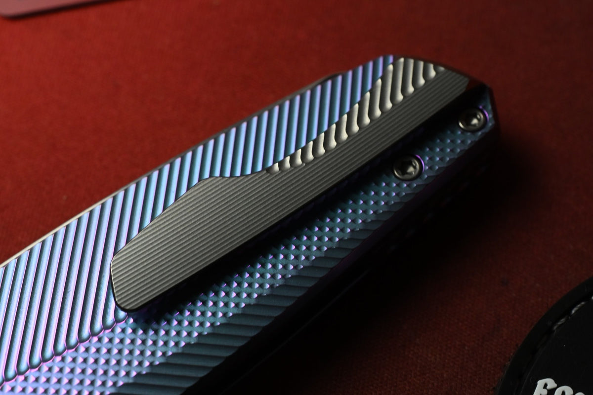 RARE Holt Bladeworks Haptic2.0 - Blurple Ano Checkered / Near Mirror M390