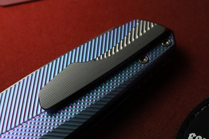 RARE Holt Bladeworks Haptic2.0 - Blurple Ano Checkered / Near Mirror M390
