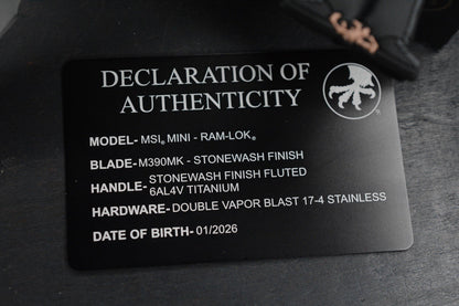 RARE Microtech MSI MINI -  Marfione Selects / Fluted Titanium w/ John Wick Pack