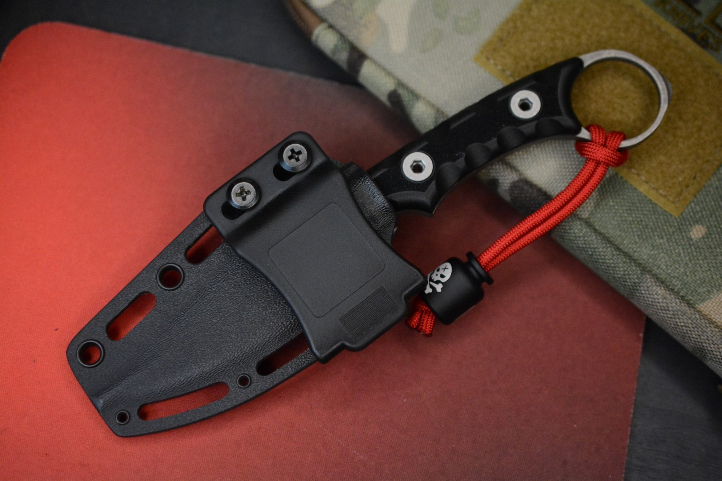 RARE T. KELL MR-1 Reverse Wharncliffe - Black Battlelock w/ Poison Bead & Sheath