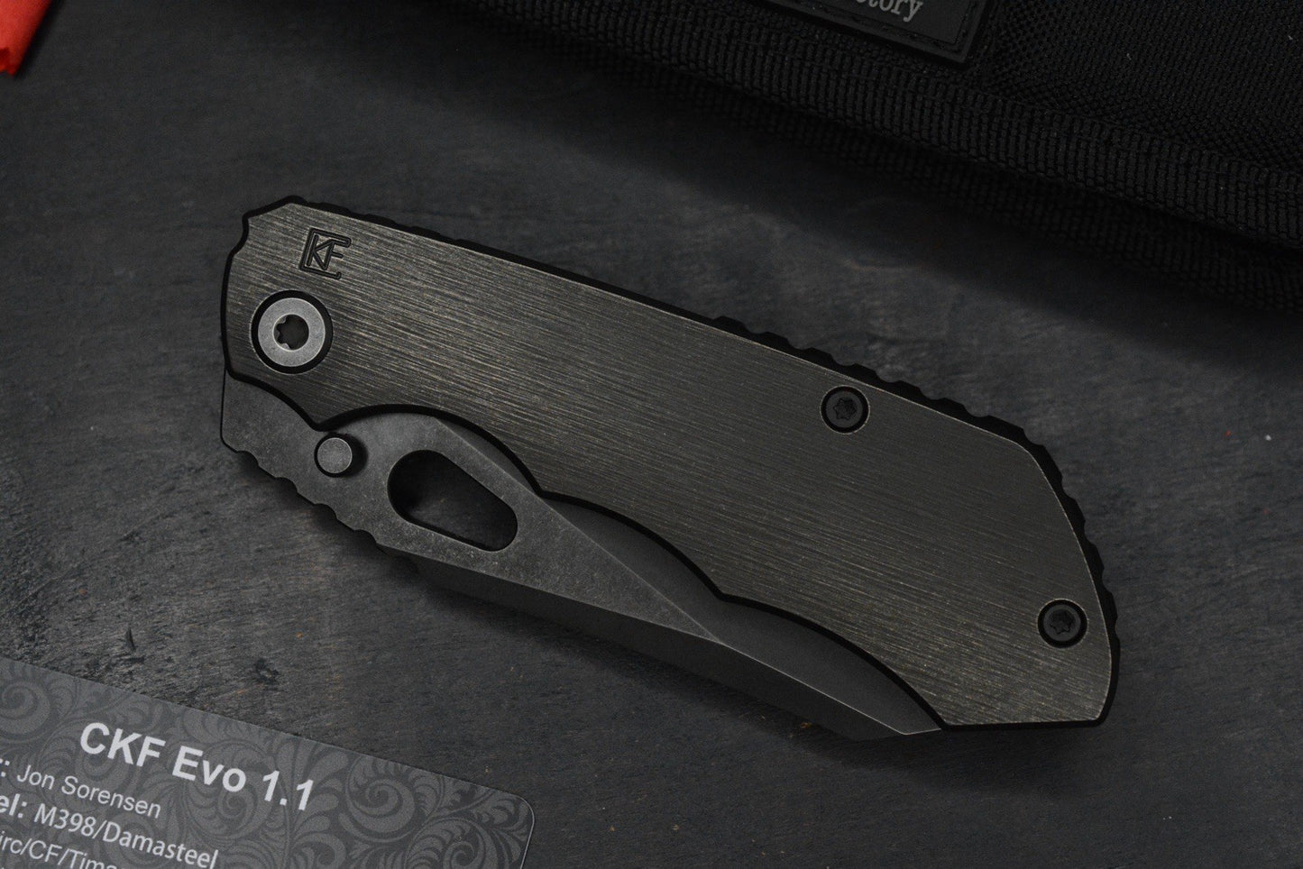 RARE Custom Knife Factory Rotten Evo 1.1 Barked Black DLC/S90V Matte