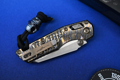 RARE Microtech Custom Flamed Ti Mini MSI “Masterpiece” w/ Custom Bead