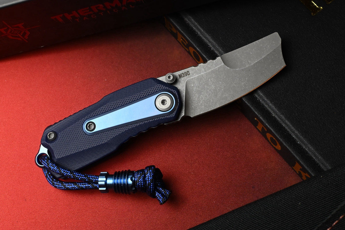 NEW Thermal Tactical Ambient - Navy Blue G10 / Stonewashed M390 w/ Radiator Bead