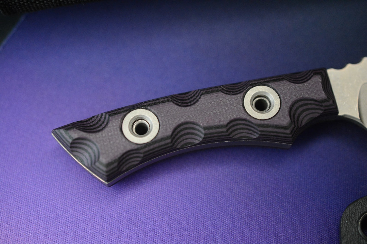 NEW T. Kell Knives WharnEDC Fixed Blade - Magnacut / Purple Marauder G10
