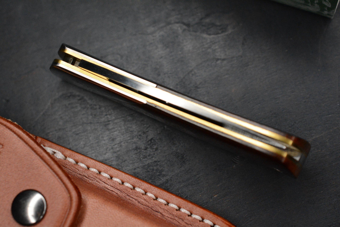 RARE++ Al Mar Denali Top Gun Cocobolo Handles SS Bolsters w/ Leather Sheath