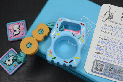 NEW SWAMP EDC Swampy Whale - Dessert Warrior Donut Print Blue w/ Beads & Patch