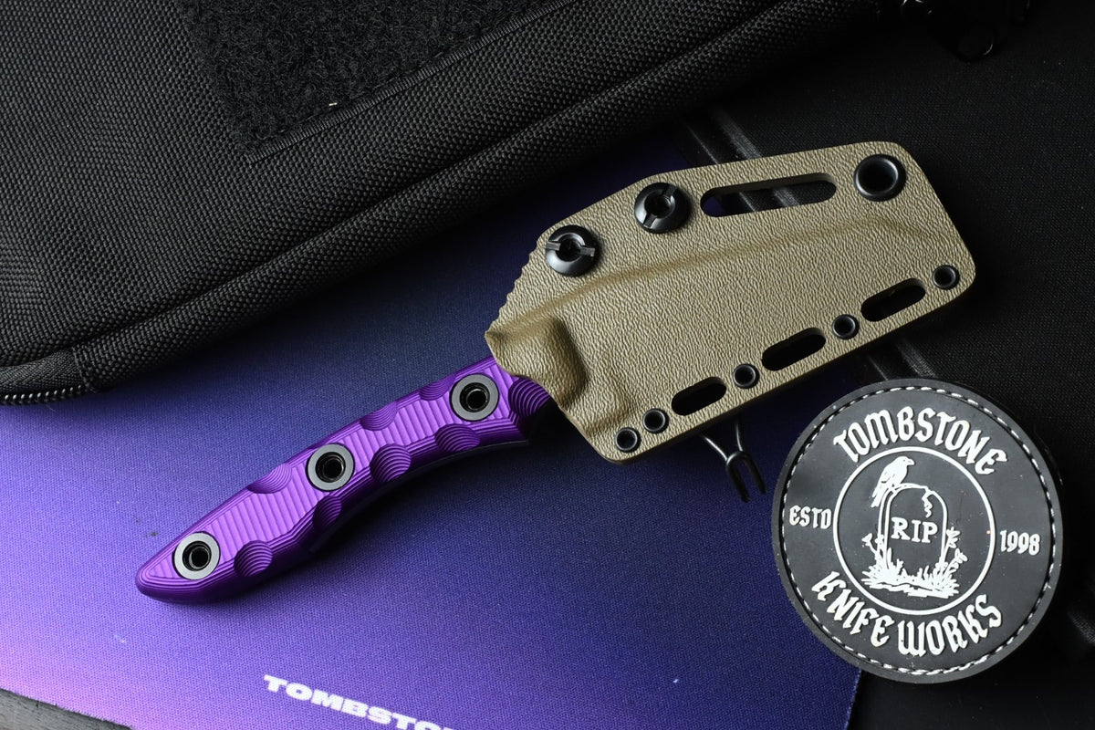 NEW TKell Wharnie EDC PB&J Edition - Distressed MagnaCut / Purple G10 Ltd Ed