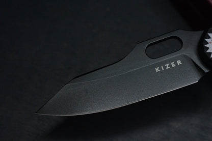 NEW Kizer Knives Cormorant “Leather Face” Black G-10 / Nitro V Blade - L/E EXC