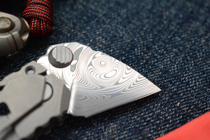 RARE++ Custom Knife Factory KEK Slipjoint - SW Ti / Damasteel Blade SN# 81