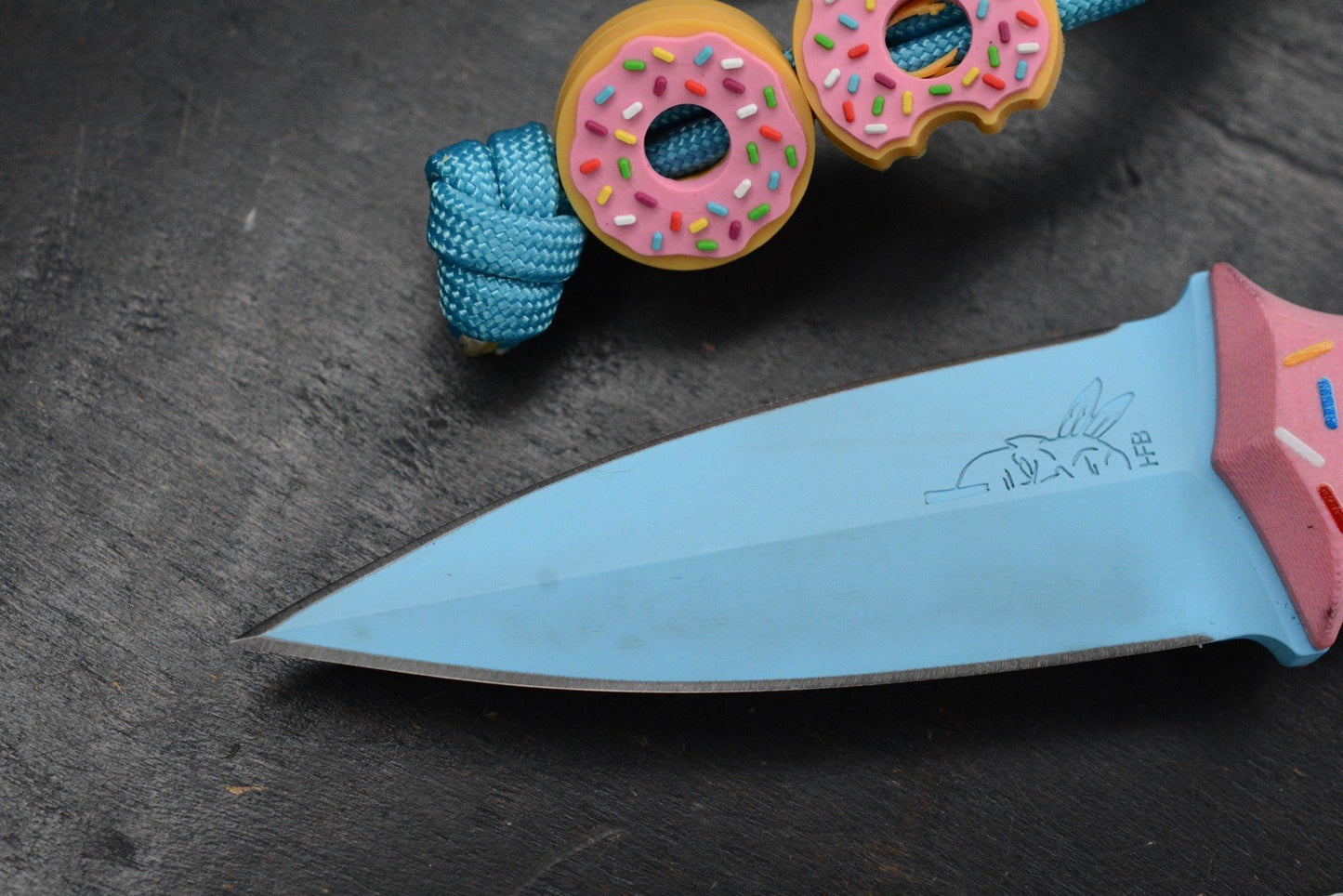 NEW Half Face Blades Dessert Warrior G-10 Trident Fixed Blade w/ Donut Bead Set