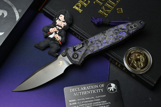 NEW Microtech x NCB EXC Socom - Purple Haze Carbon Fiber Black DLC w/Wick Pack