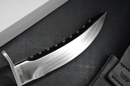 RARE+ Al Mar Knives Seki Japan Warrior Satin Blade /Rubber Hdle w/Leather Sheath