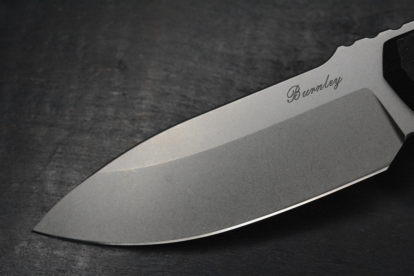 CUSTOM Burnley Kihoku Fixed Blade Black Micarta/AEBL Blade w/ Rare Poison Bead