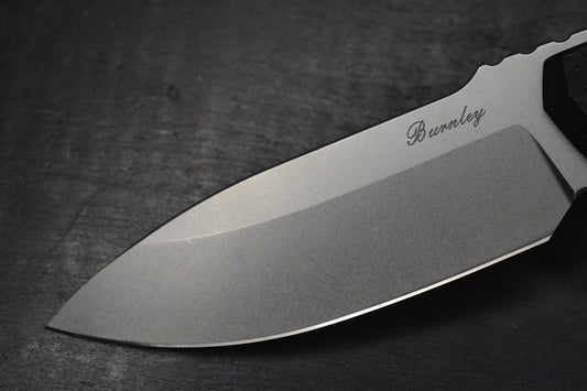 CUSTOM Burnley Kihoku Fixed Blade Black Micarta/AEBL Blade w/ Rare Poison Bead