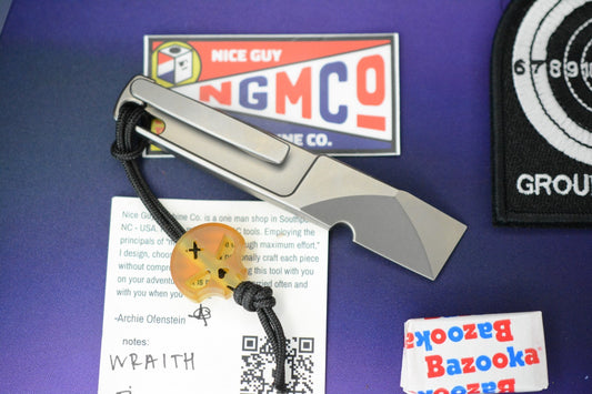 NEW Nice GuyMachine Co The Wraith - Titanium Pry Bar NGMCo w/ Ultem Necro Bead