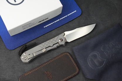 NEW Chris Reeve Umnumzaan - Glass Blasted / Drop Point Magnacut w/ Leather Sheath