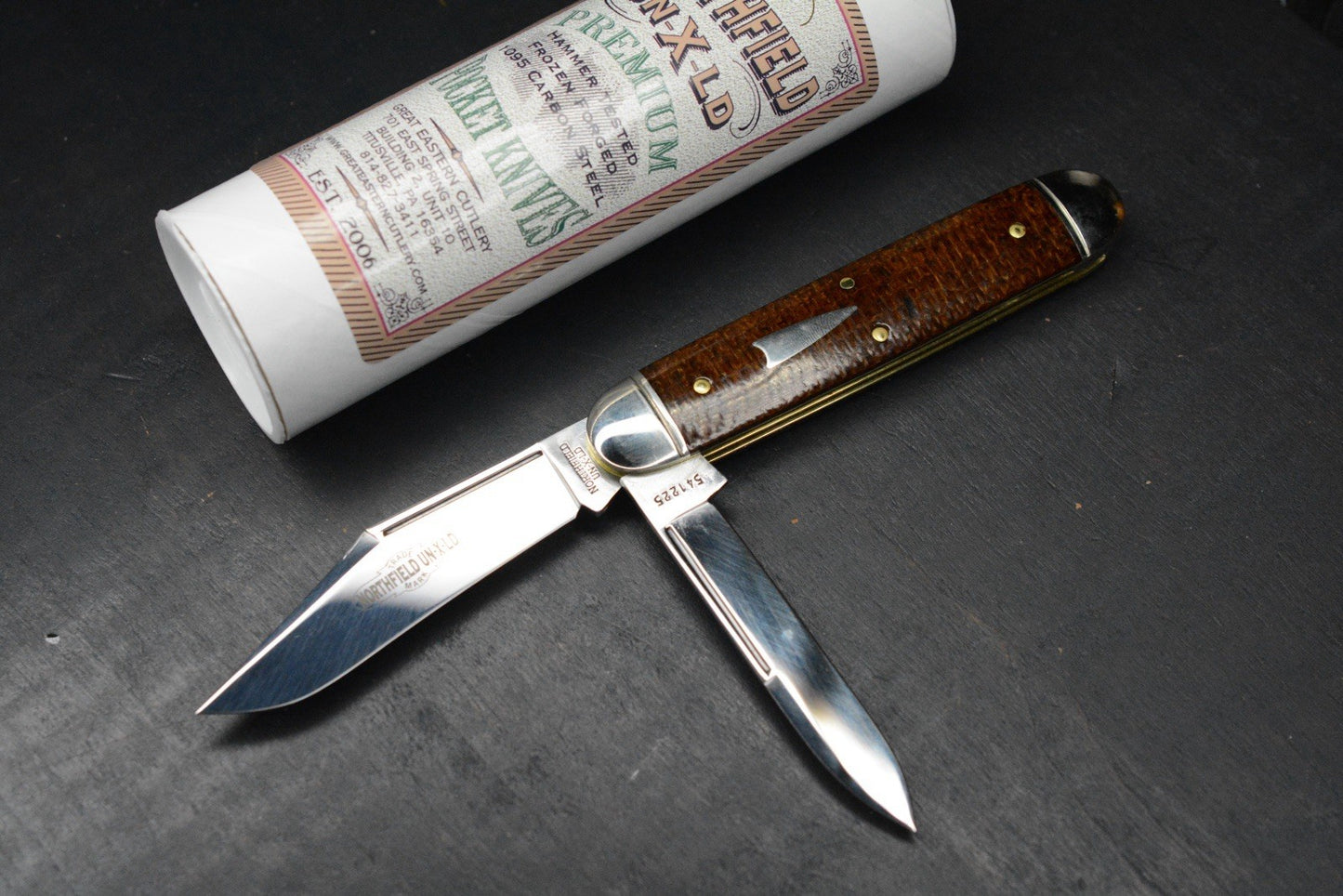 NEW Great Eastern Cutlery Northfield - Jumbo Stockpen Jack Brown Burlap Micarta