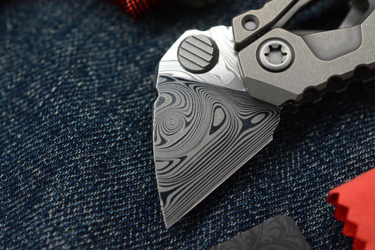 RARE++ Custom Knife Factory KEK Slipjoint - SW Ti / Damasteel Blade SN# 81
