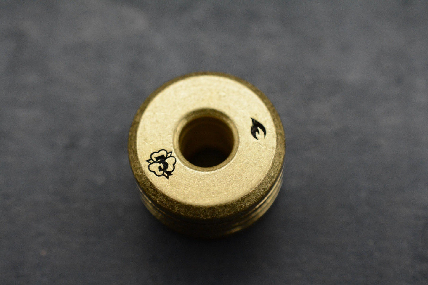 RARE 3-Leaf Customs Machined Bead - Stonewashed Brass