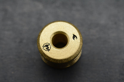 RARE 3-Leaf Customs Machined Bead - Stonewashed Brass