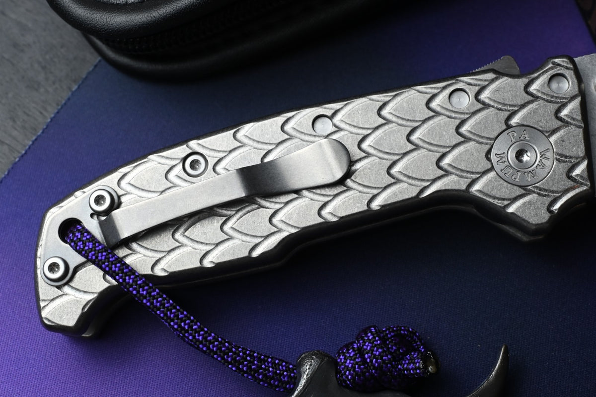 RARE Demko AD20 CXT Shark Lock Dragon Scale Ti / CPM3V Barong w/Dragon Claw Bead