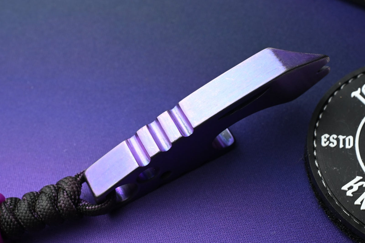 CUSTOM Koch Tools Cap Lifter - Purple Titanium Engraved w/ Scoopy Loops Bead