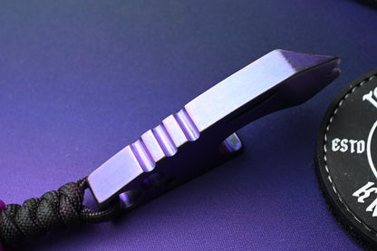CUSTOM Koch Tools Cap Lifter - Purple Titanium Engraved w/ Scoopy Loops Bead